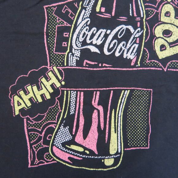 COCA COLA Pop Fizz Ahhh T Shirt Size M Retro Vintage Black Coke Bottle - Picture 4 of 9